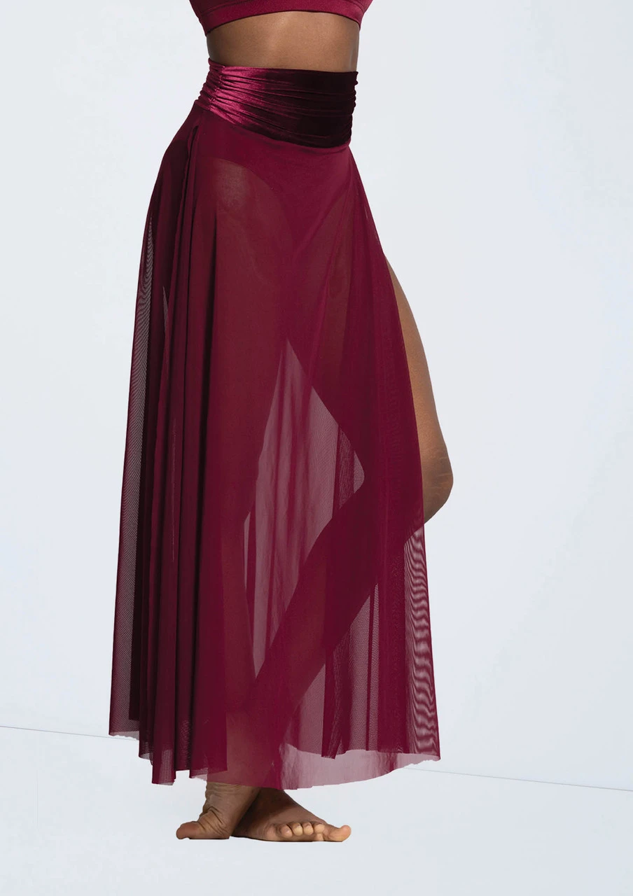 Weissman Velvet Waist Mesh Maxi Skirt - Image 4