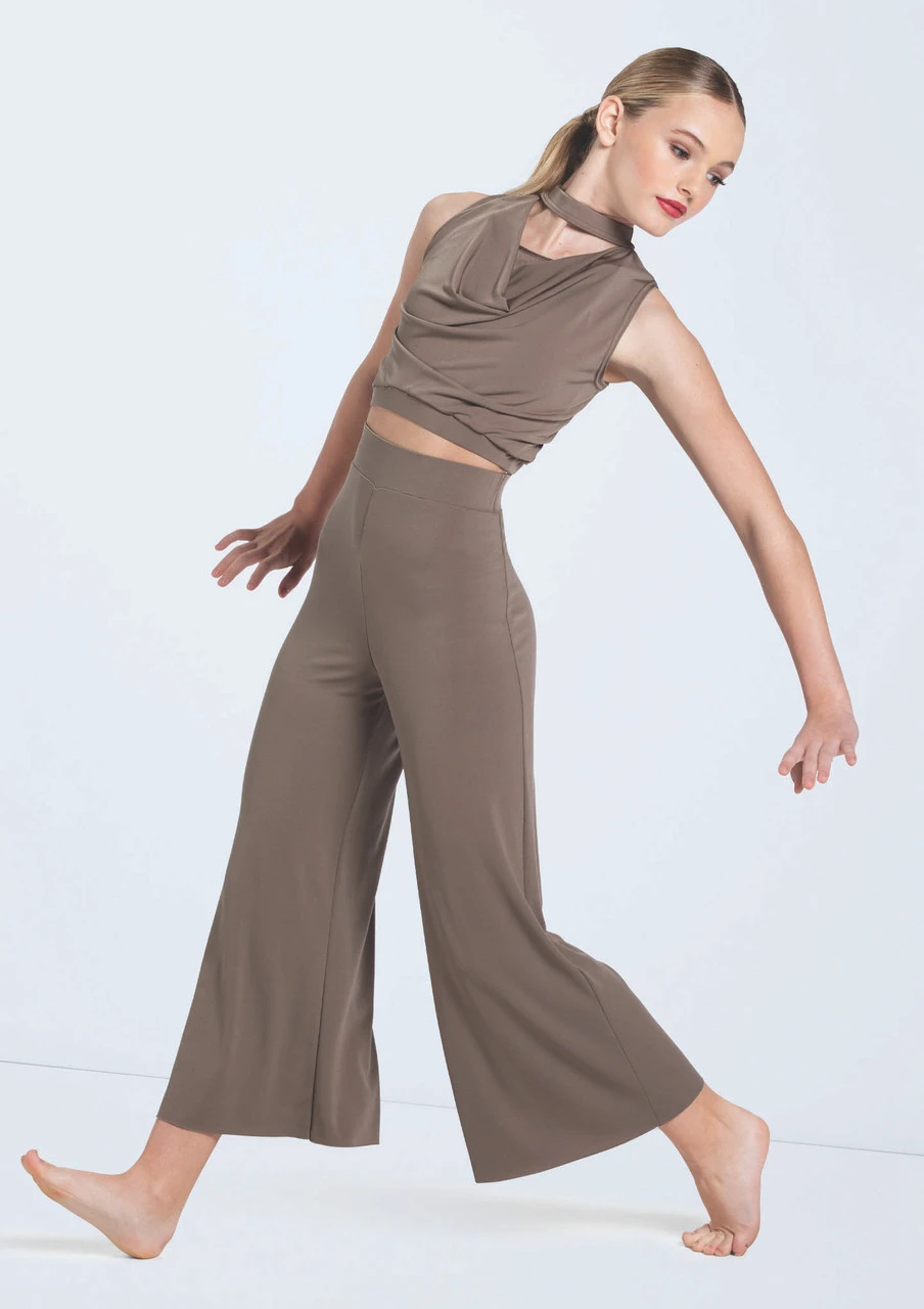 Weissman Matte Jersey Cowl Crop Top - Image 2