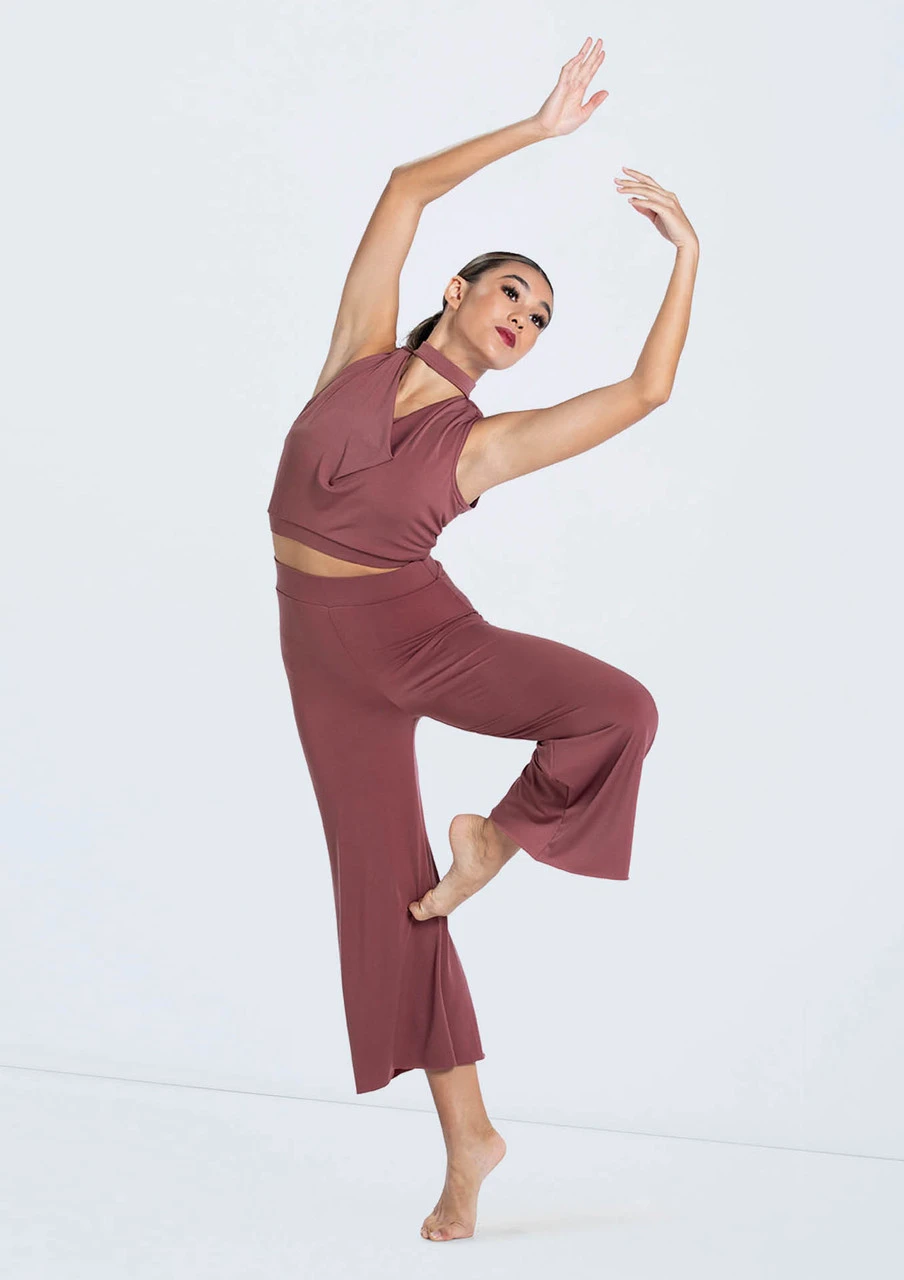 Weissman Matte Jersey Cowl Crop Top