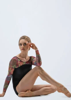 Ballet Rosa Valentina Mesh Long Sleeve Low Back Leotard